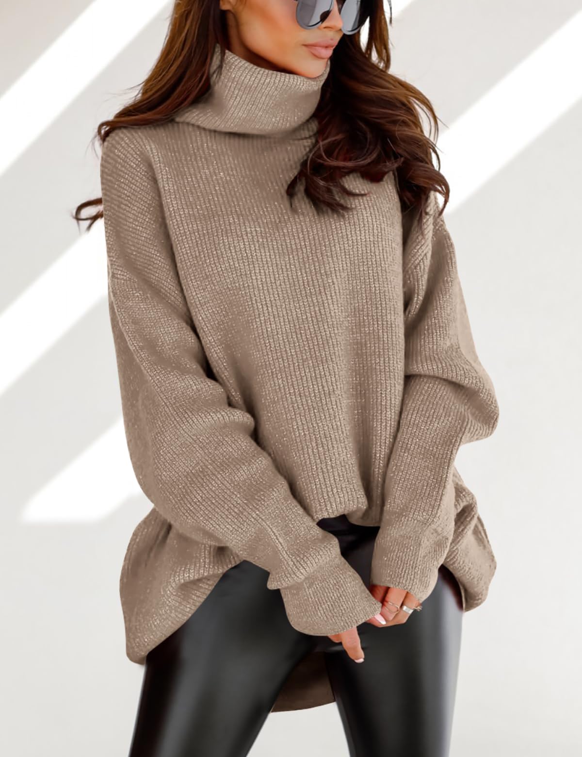 Women's Oversized Batwing Turtleneck Sweater