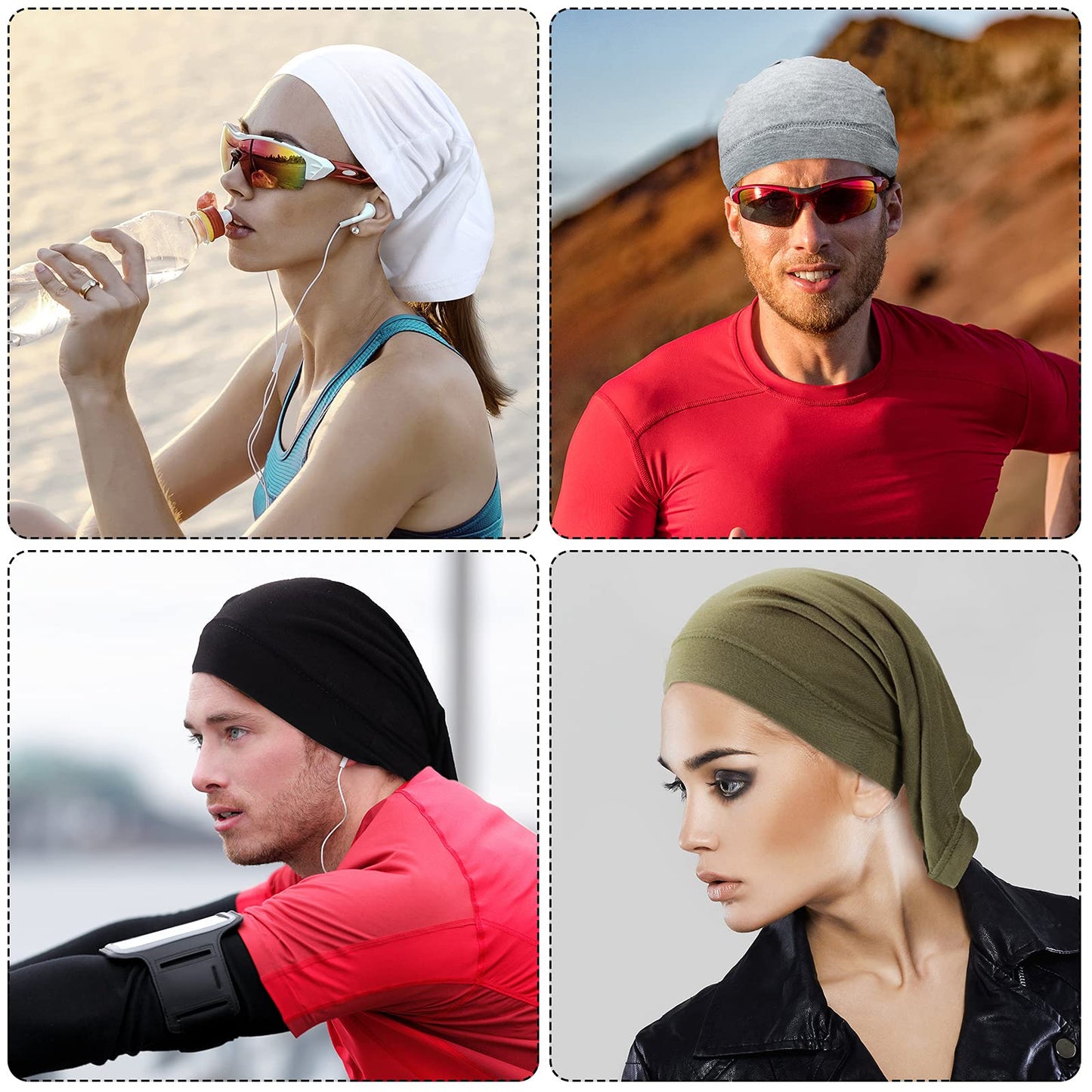 *SATINIOR 6 Pcs Spandex Dreadlock Cap Dreadlock Tube Bands Unisex Men Women Elastic Hair Dreads Head Wraps Headbands for Dreads Accessories, 6 Colors