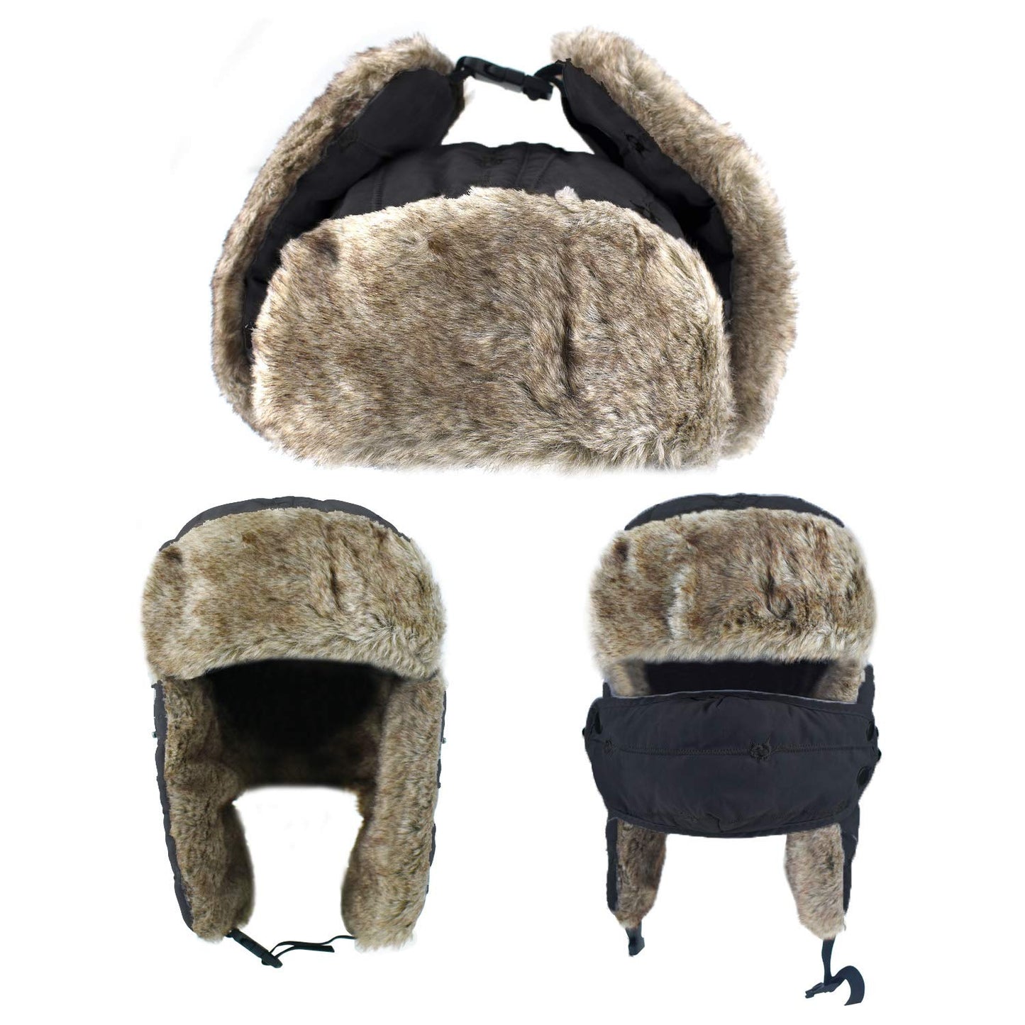 Unisex Ushanka-Style Winter Trapper Hat with Face Mask
