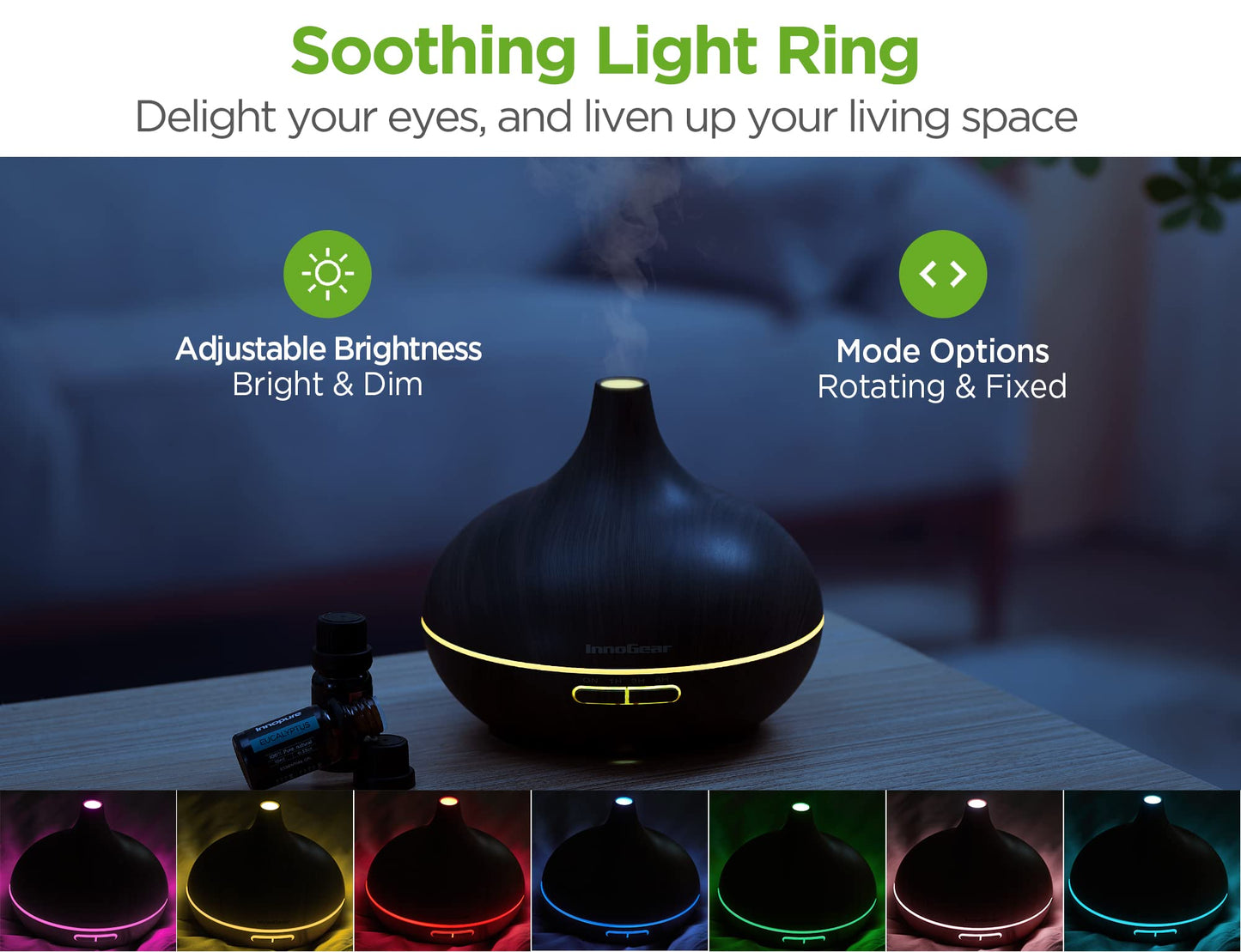 Aromatherapy Diffuser & 10 Essential Oils Set, 400ml