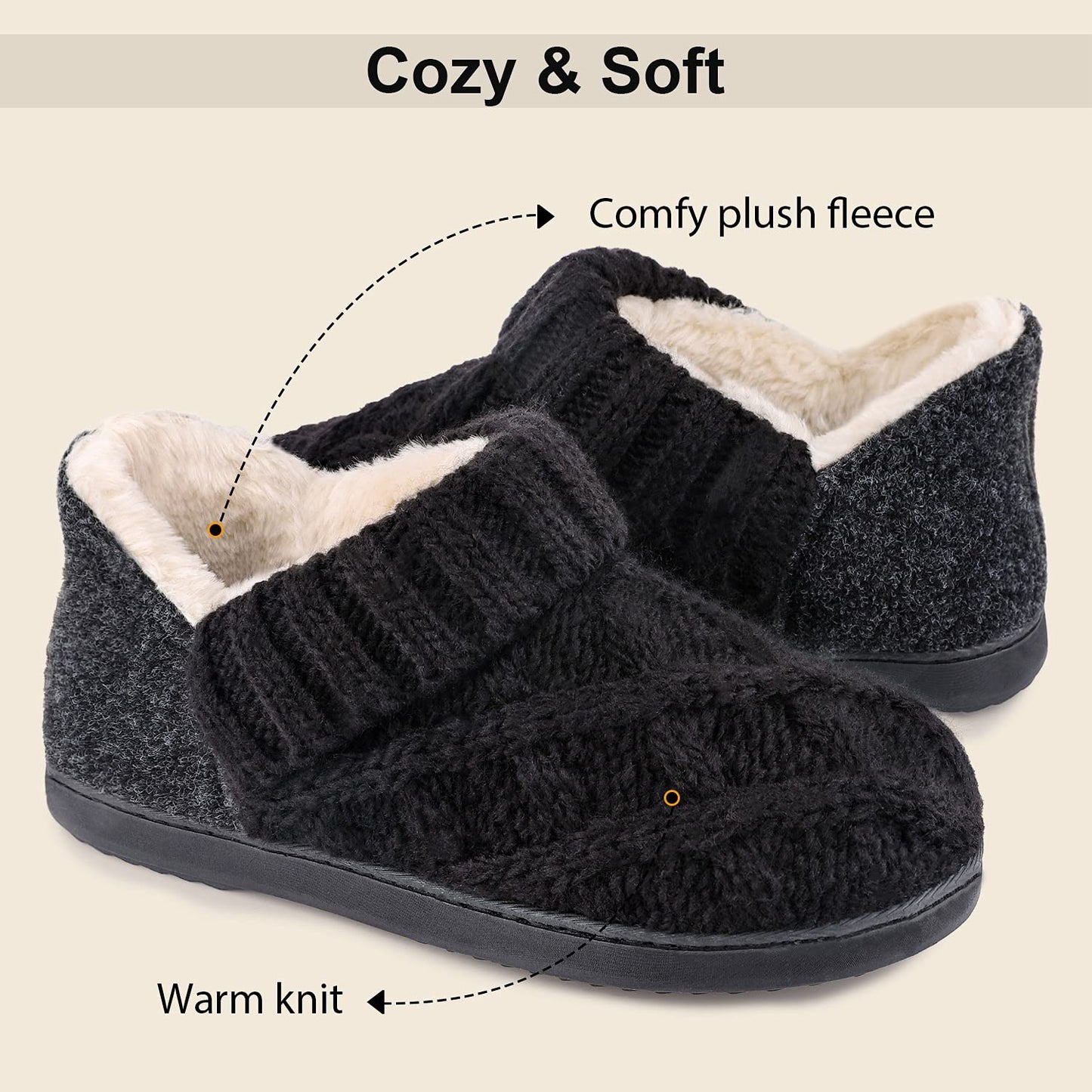 *LongBay Women’s Warm Bootie Slippers Winter Memory Foam House Shoes for Indoor Outdoor