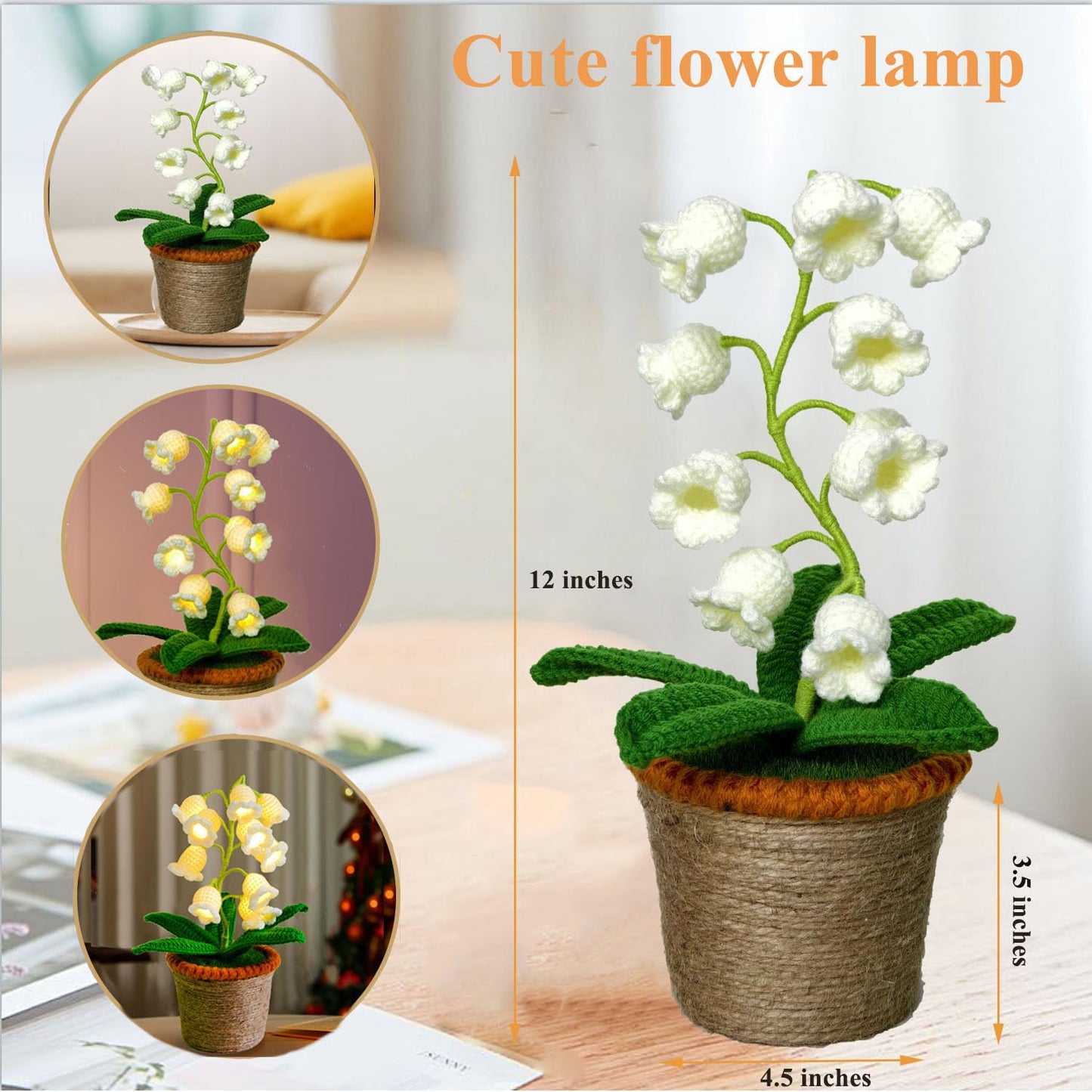 Crochet Lily of The Valley Table Lamp