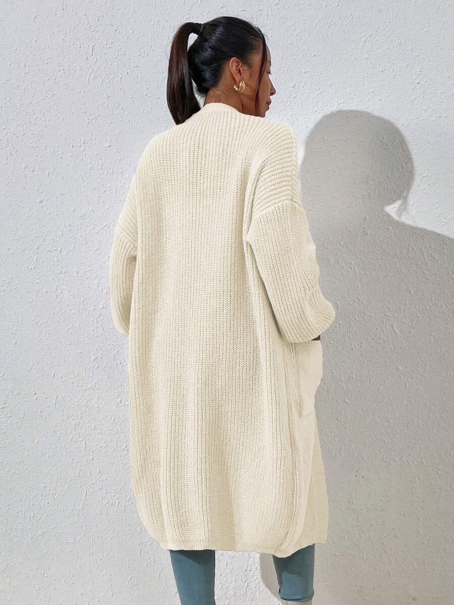 Women's Oversized Open Midi Cardigan