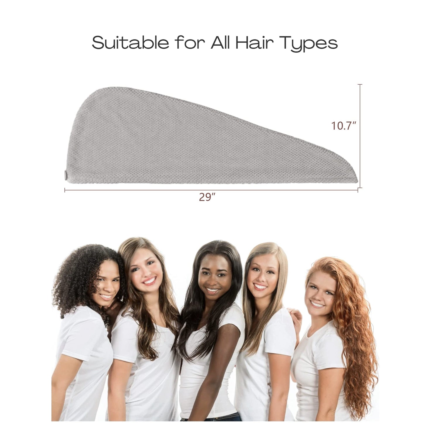 Extra Large Microfiber Hair Towel Wrap - 4 Pack