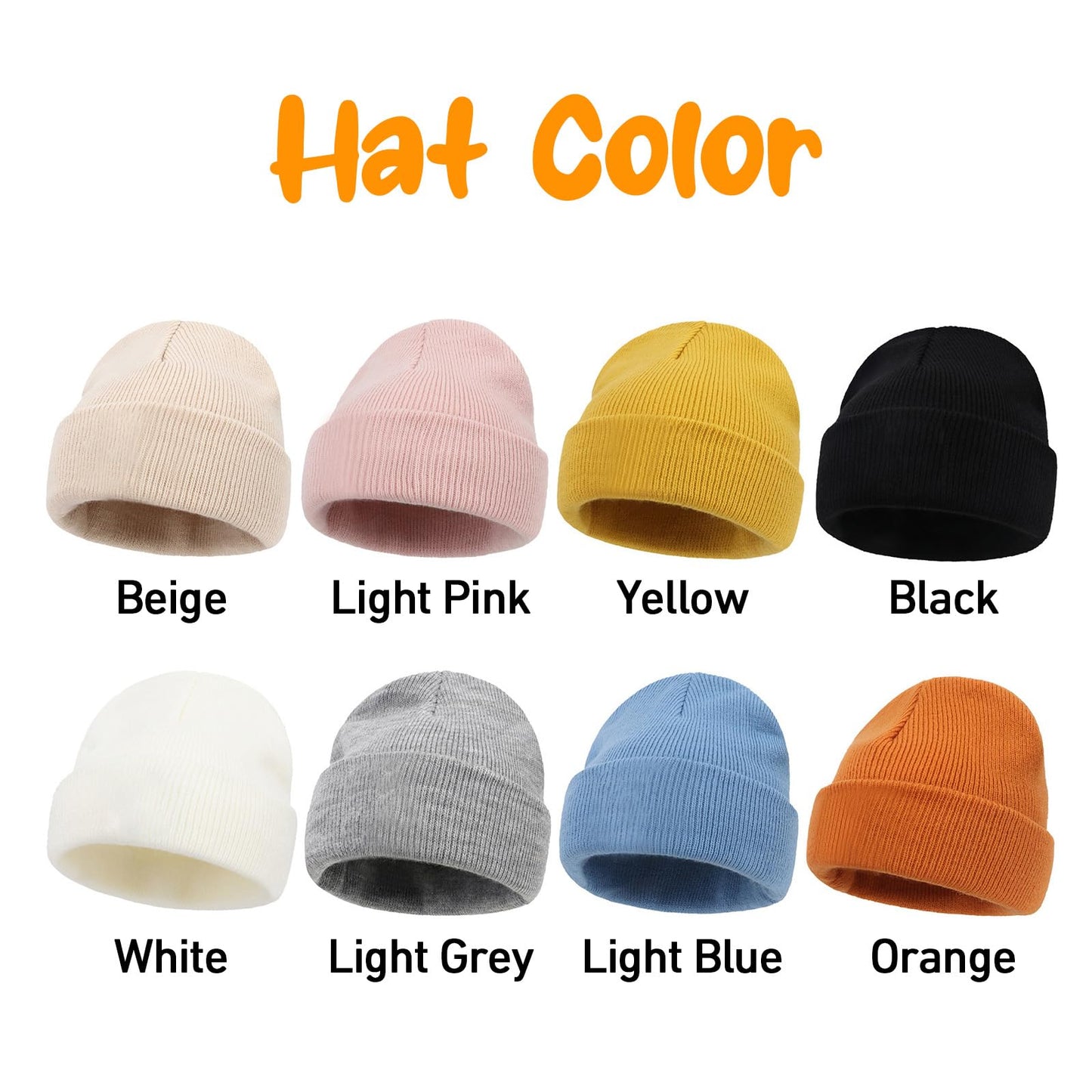 Custom Baby Beanie Hat - Personalized Leather Patch Names