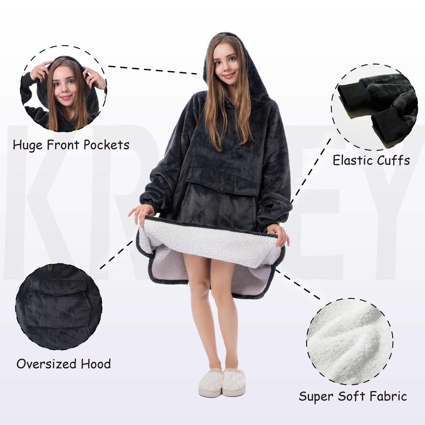 Oversized Sherpa Blanket Hoodie