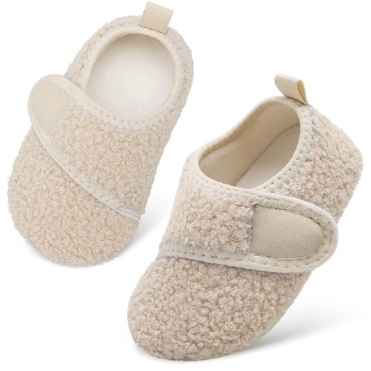Toddler Fleece Slipper Shoes with Non-Slip Soles