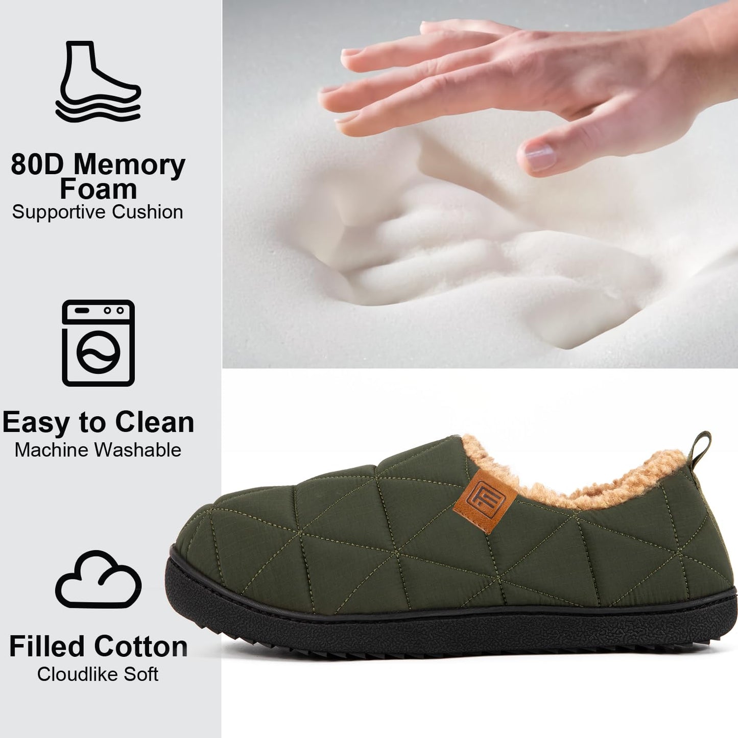 Men's Quilted Indoor/Outdoor Shoes with Non-Slip Soles