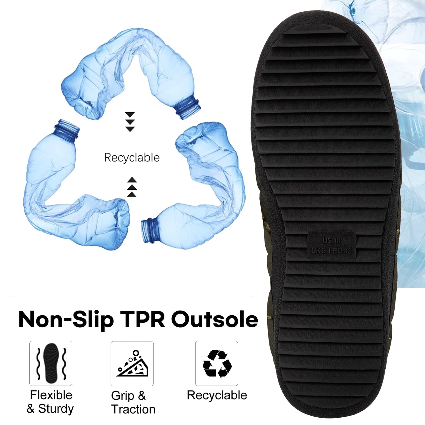 Men's Quilted Indoor/Outdoor Shoes with Non-Slip Soles