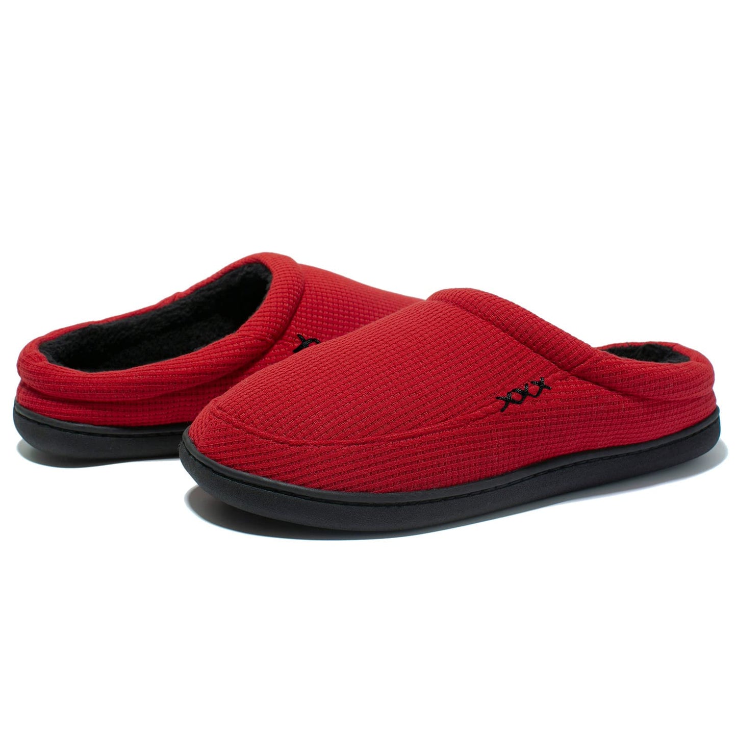 Men's Red Cozy Slide Slippers with Memory Foam