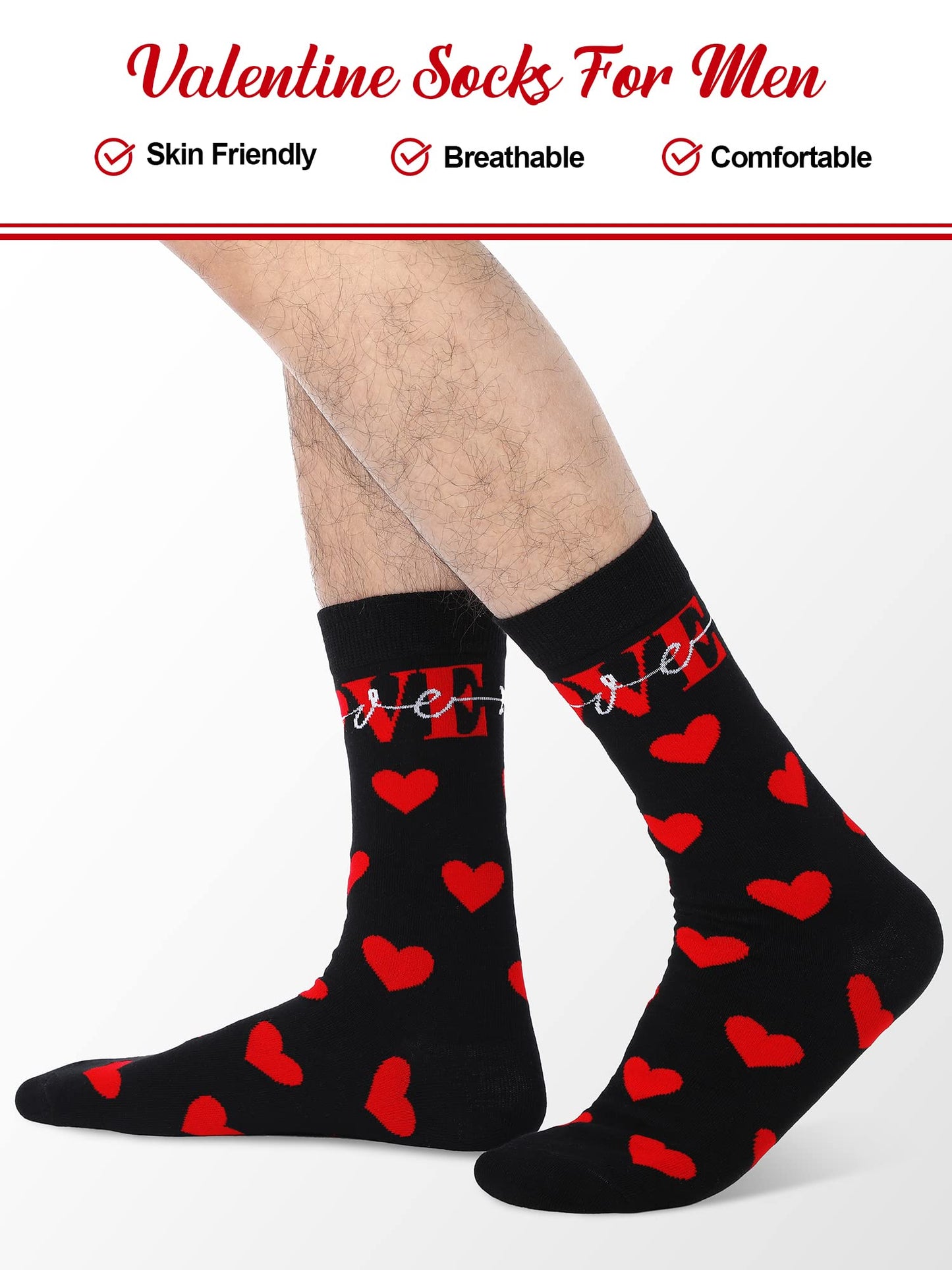 Valentine's Day Socks for Men - 6 Pairs