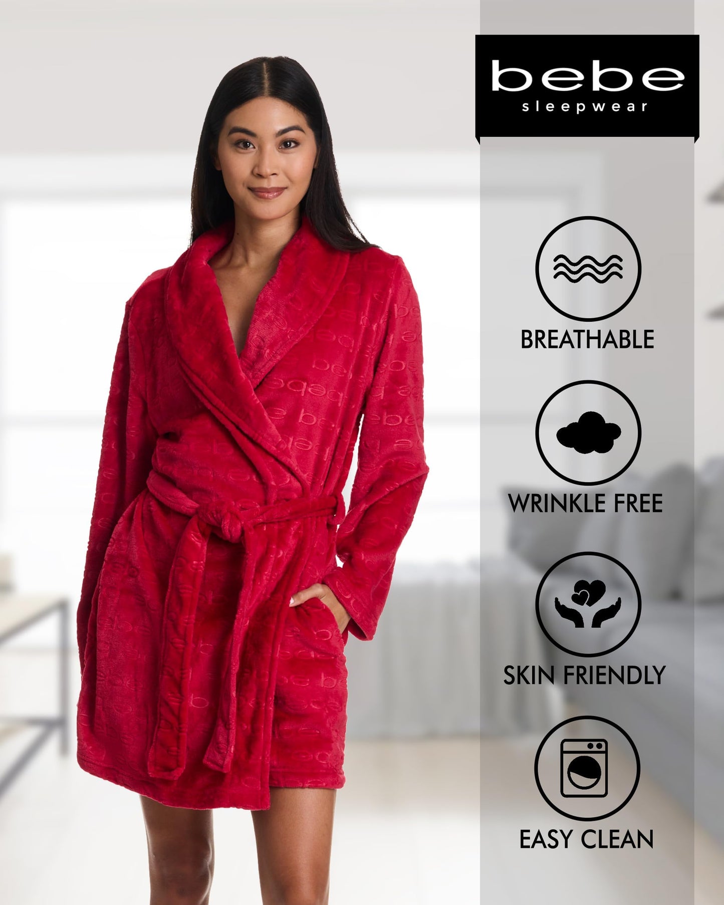 Women's Plush Red Robe