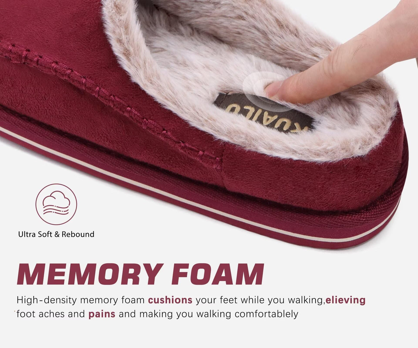 Men's Red Suede & Faux Fur House Slippers