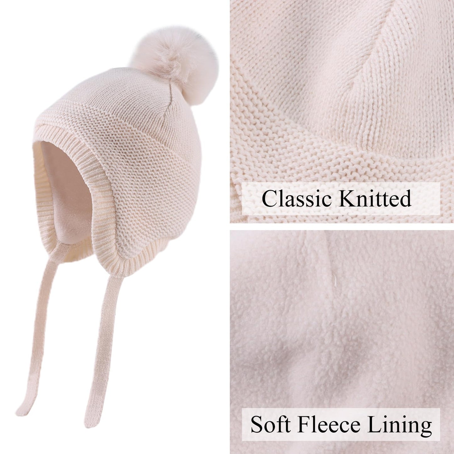 Knitted Baby Winter Beanie and Gloves