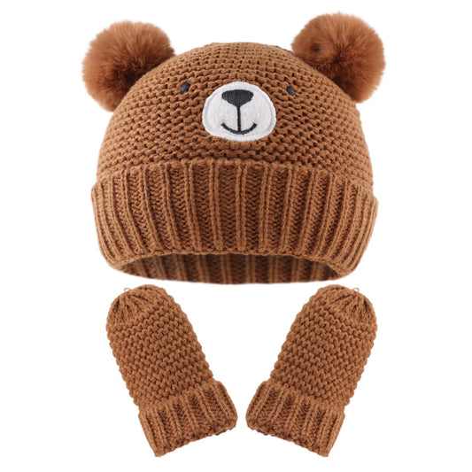 Baby Bear Beanie with Mittens