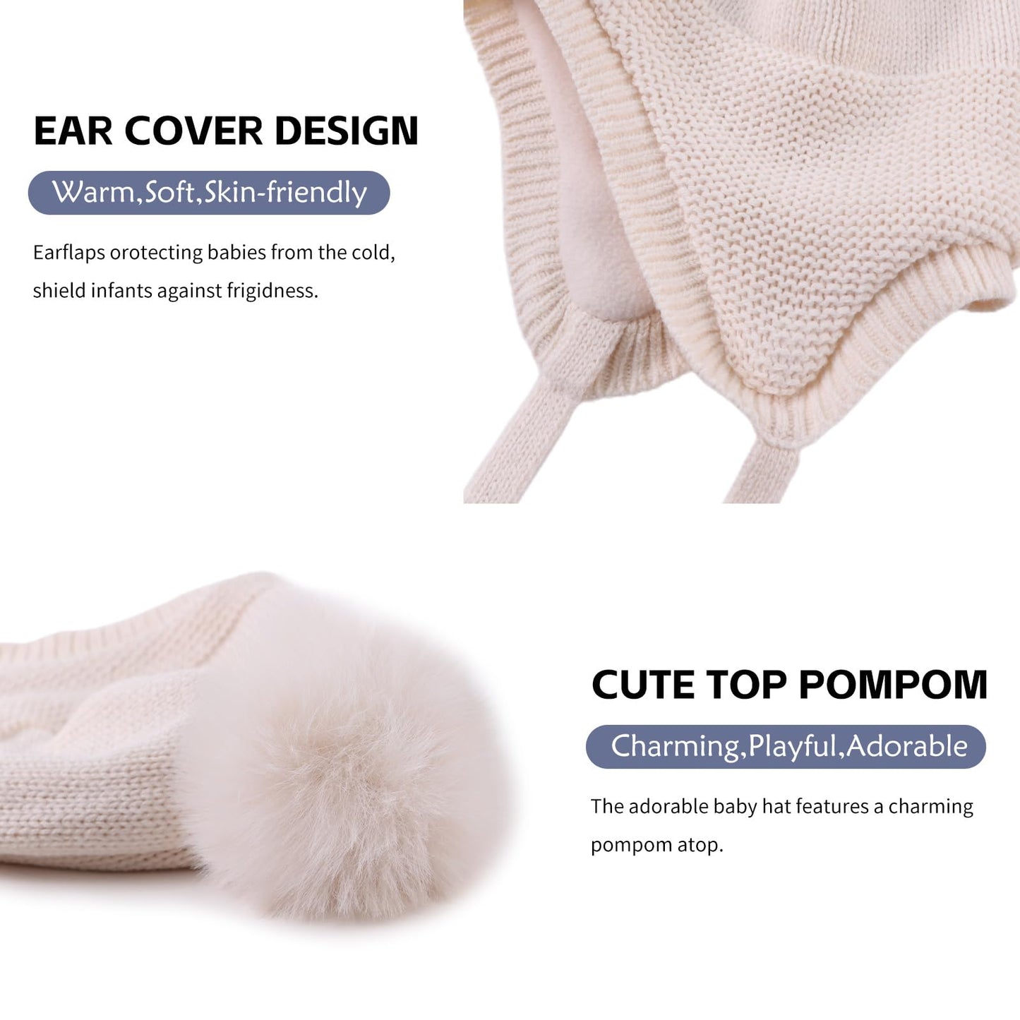 Knitted Baby Winter Beanie and Gloves
