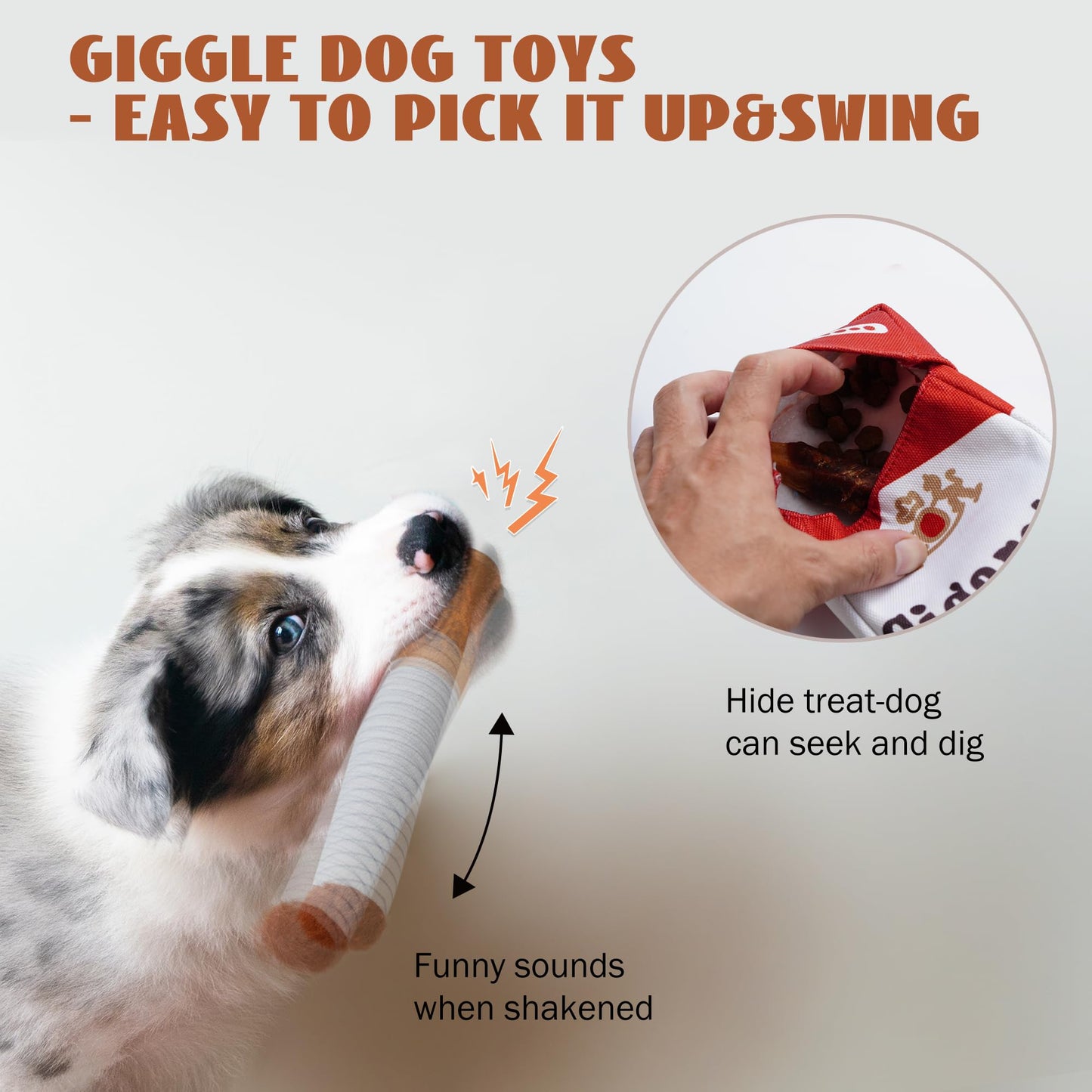 Giggle Puff Stick 3 Pack Box - Plush Dog Chew Toy