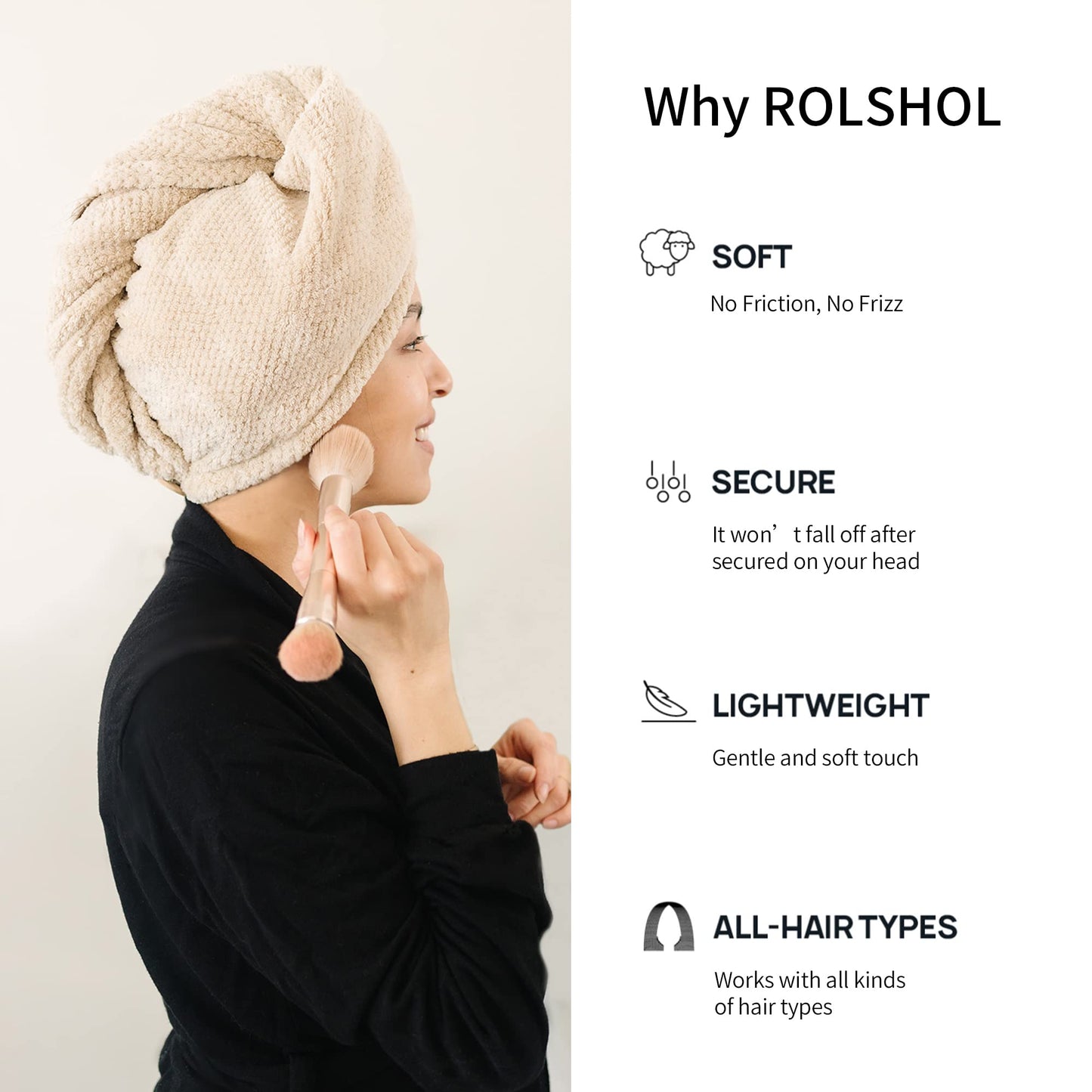 Extra Large Microfiber Hair Towel Wrap - 4 Pack