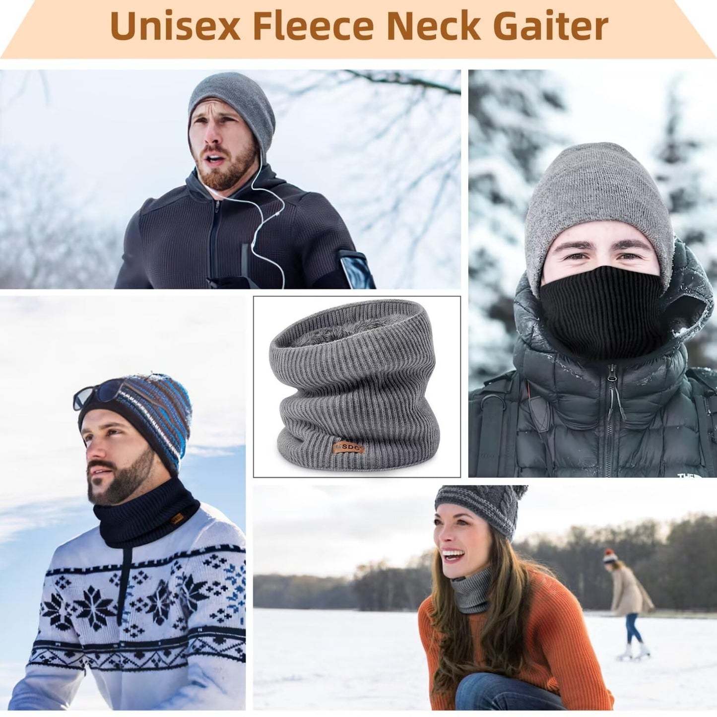Winter Thermal Fleece Neck Gaiters - 3 Pack