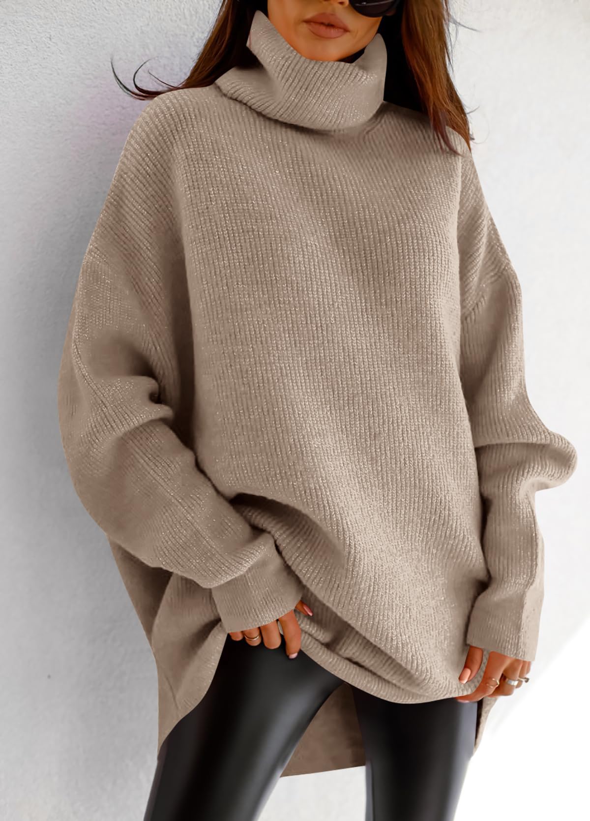 Women's Oversized Batwing Turtleneck Sweater