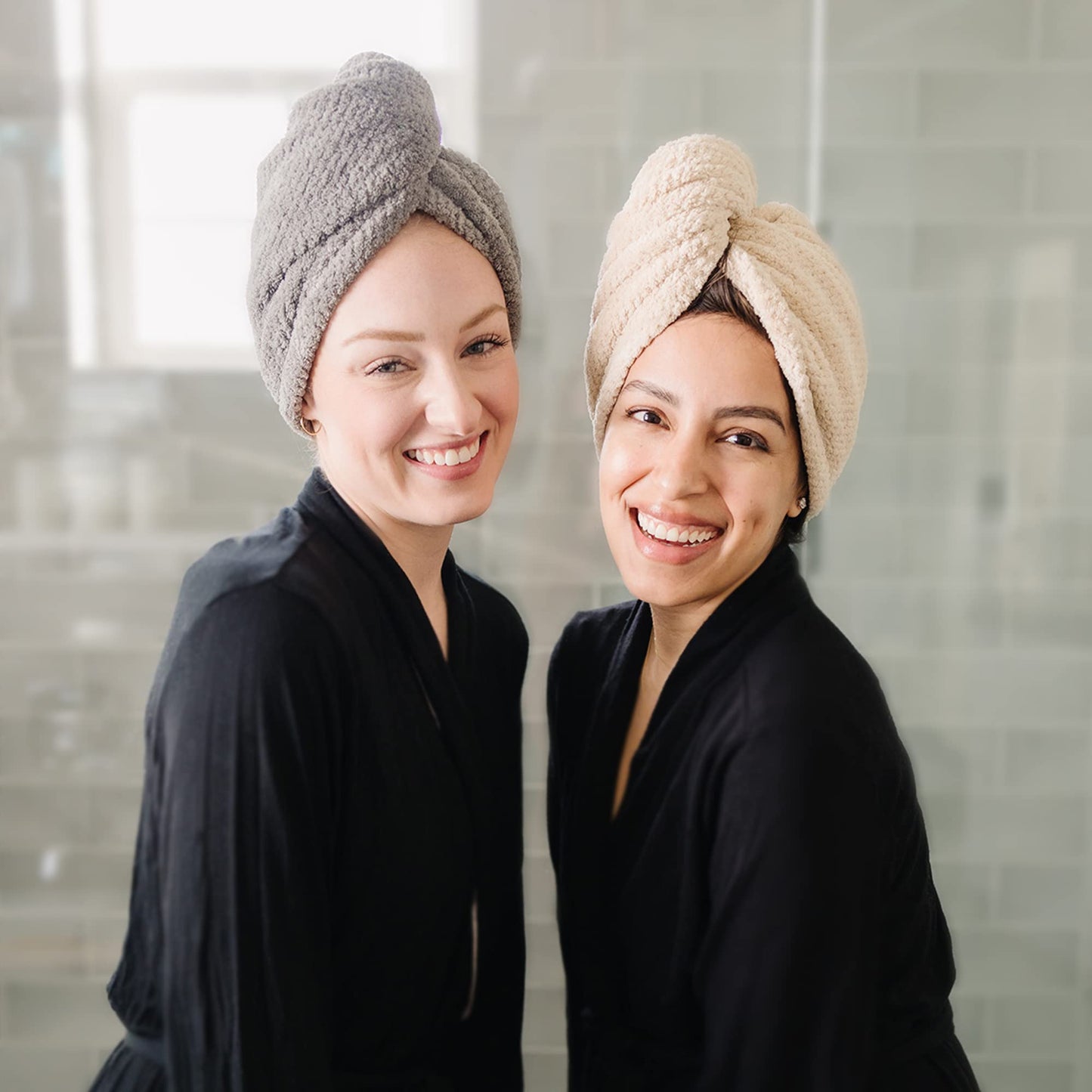 Extra Large Microfiber Hair Towel Wrap - 4 Pack