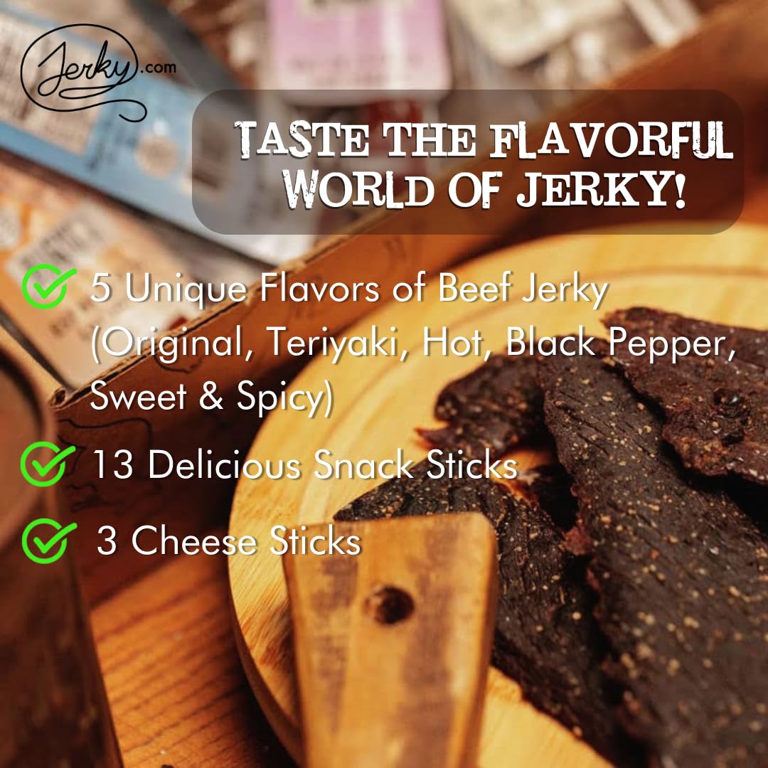 Beef Jerky & Cheese Gift Box Set - 21 Pieces