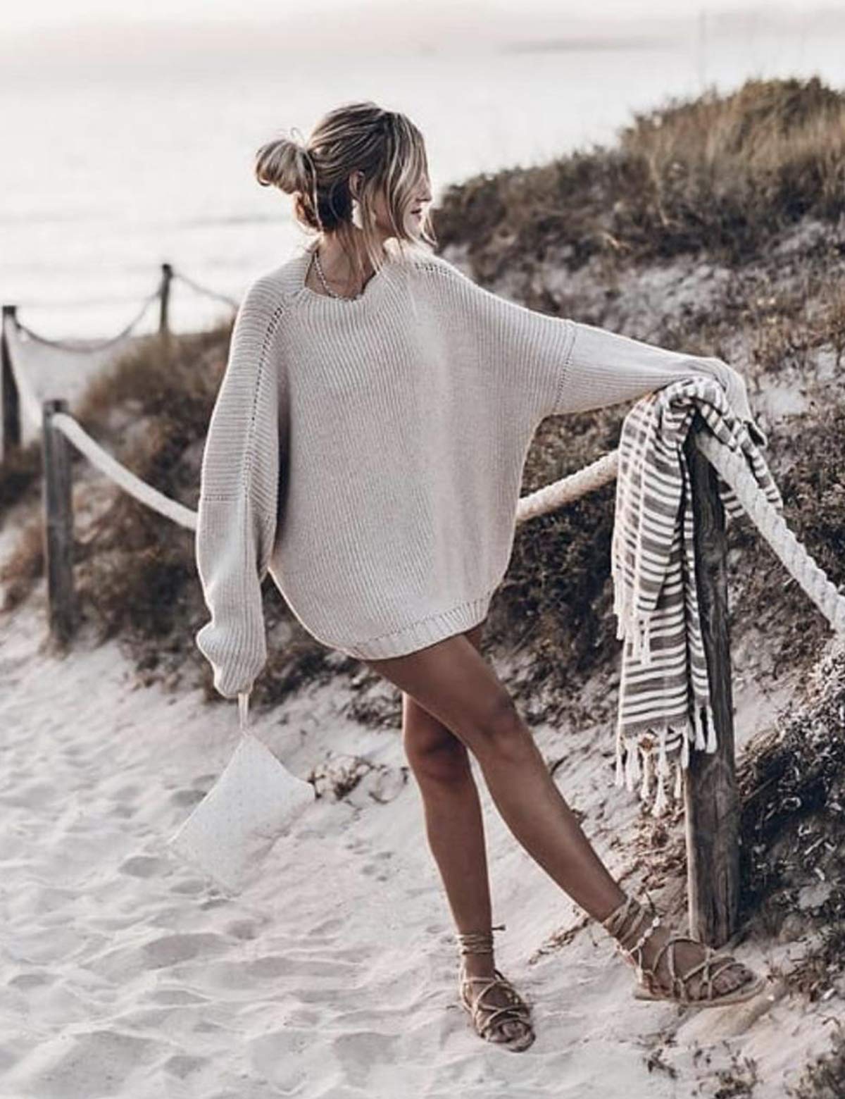 Women's Oversized Chunky Knit Pullover Sweater