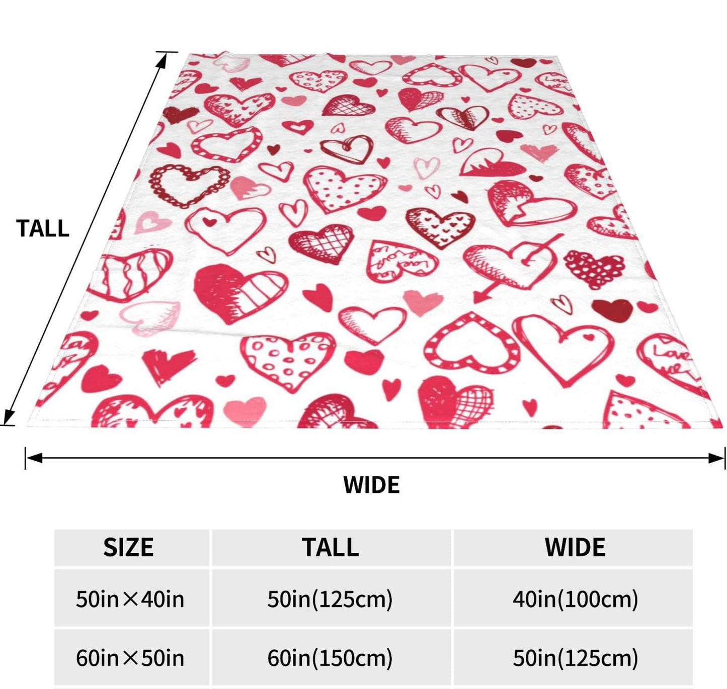 Valentine's Day Hearts Throw Blanket