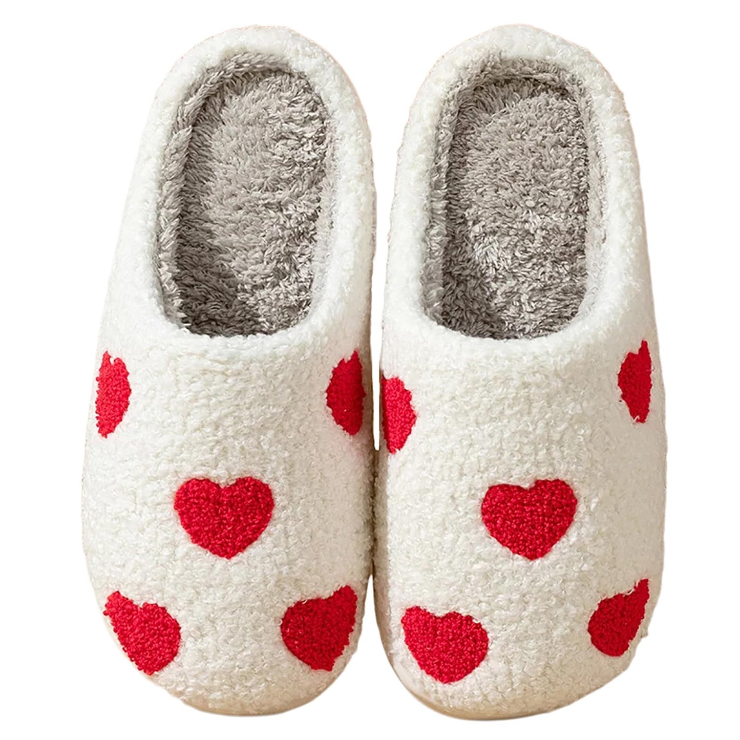Women's Fuzzy Heart Pattern Slippers