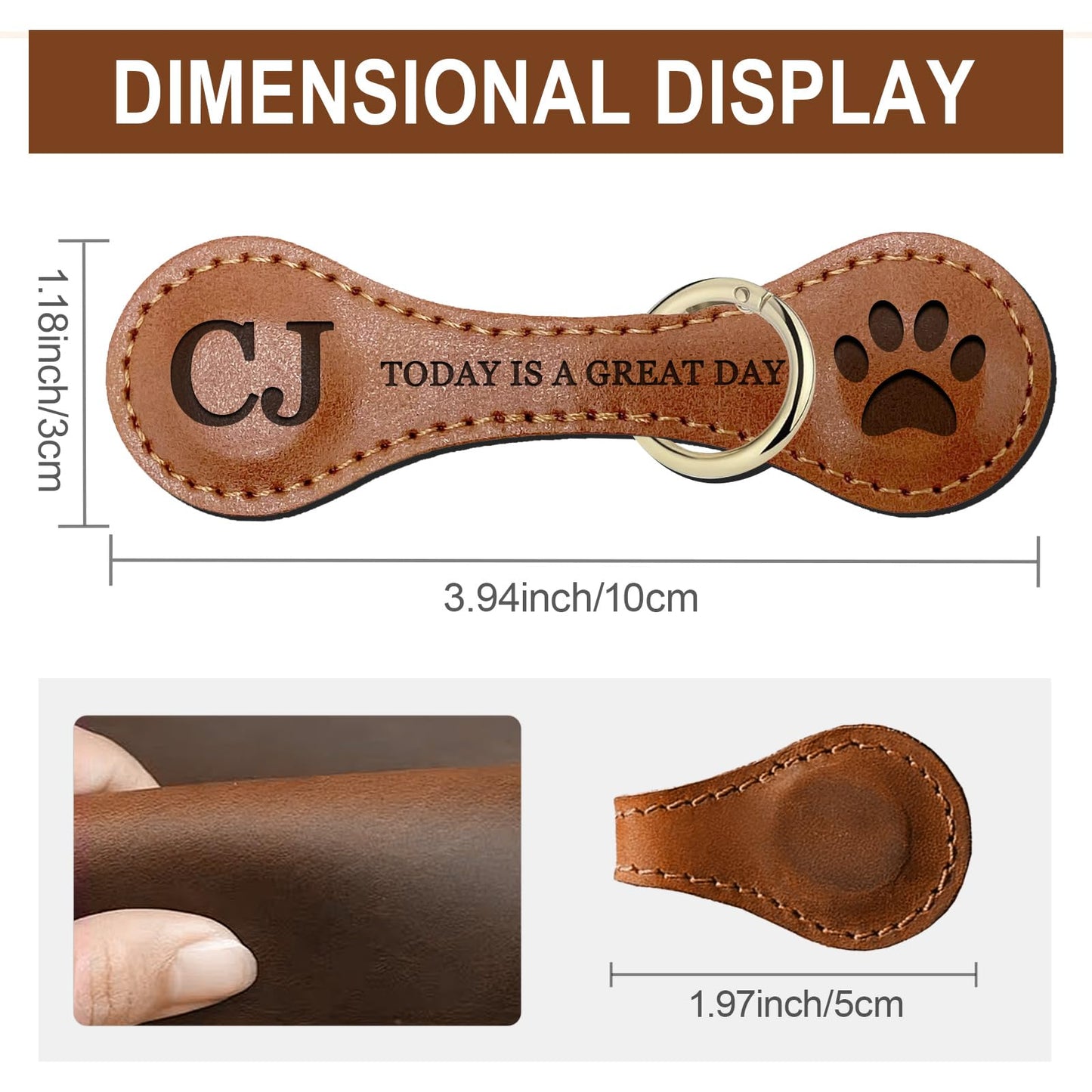 Personlized Magnetic Leather Bookmarks with Custom Engraved Text and Logo