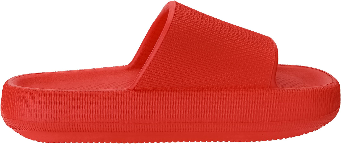 Unisex Red Pillow Slides Slippers