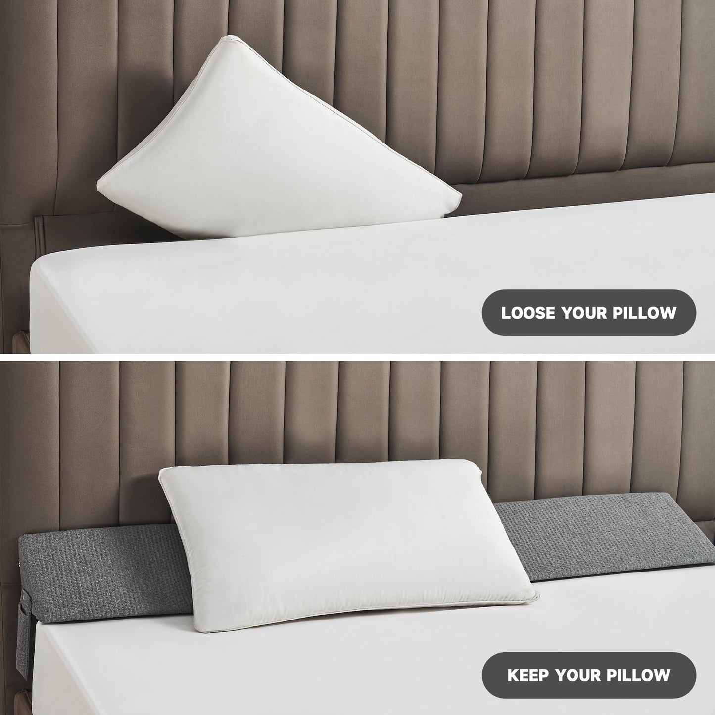 Bed Wedge Pillow for Headboard Gap Filler
