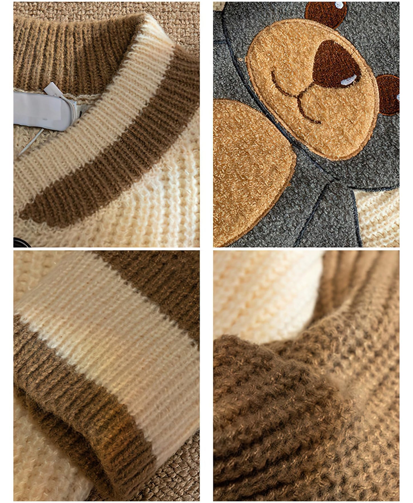 Women's Bear Embroidery Knit Jacket
