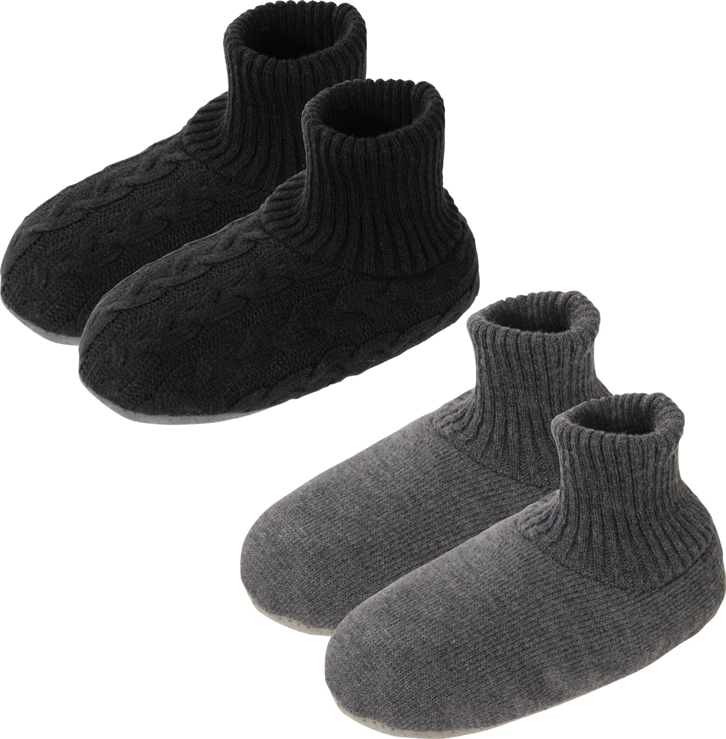 Men's Fleece Lined House Socks with Non-Skid Soles