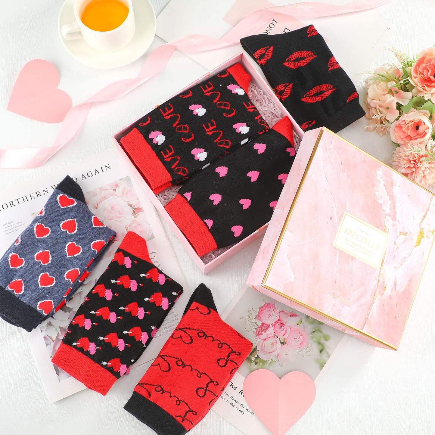 Men's Valentine Socks - 6 Pack