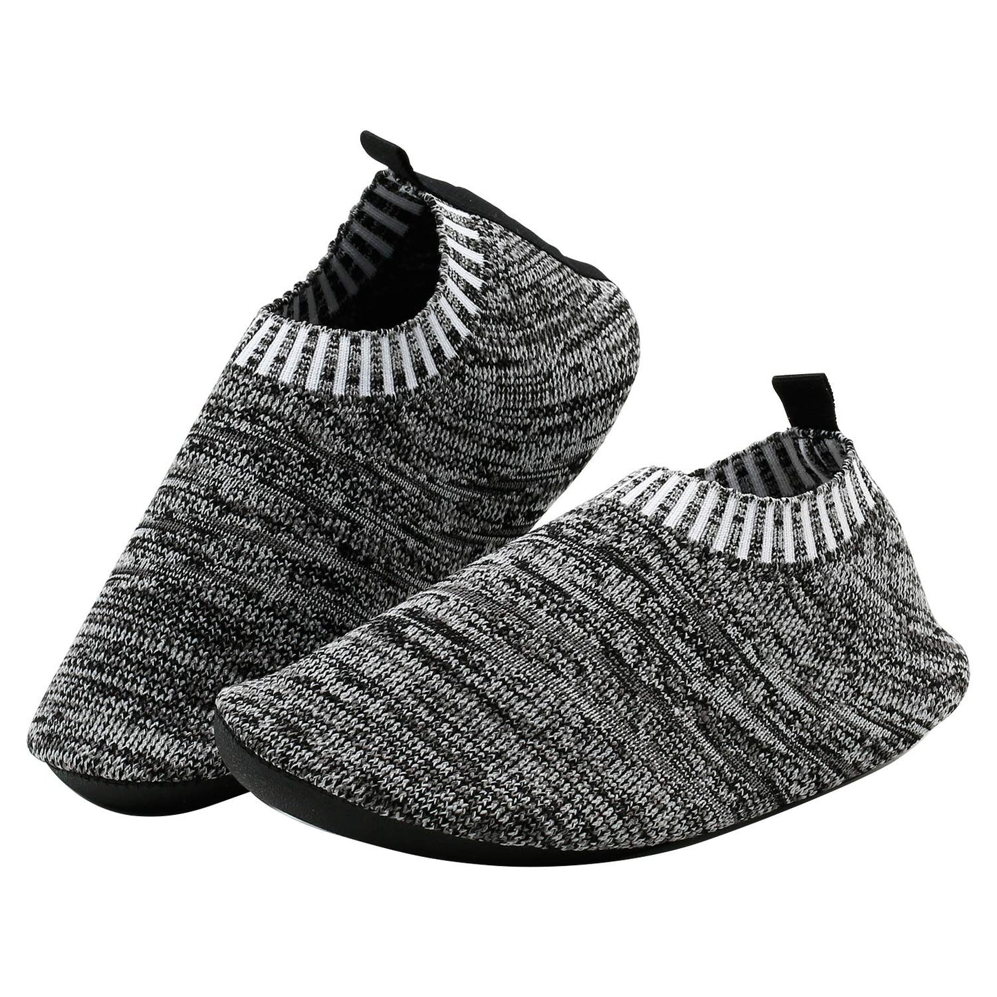 Baby/Toddler Stretchy Knit Slippers with Non-Slip Rubber Sole