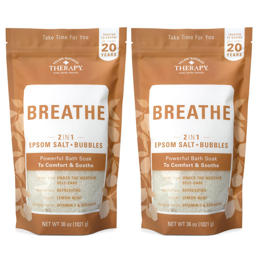 Village Naturals Therapy, Foaming Body Soak Epsom Salt, 2 Pack