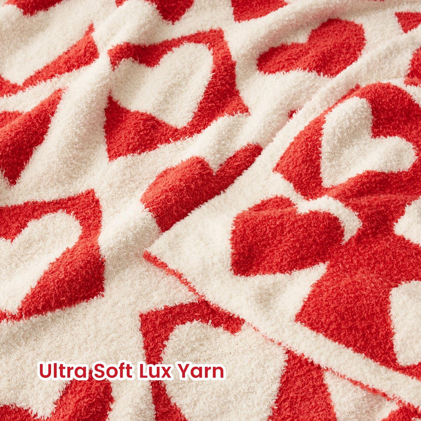 Heart Checker Pattern Throw Blanket