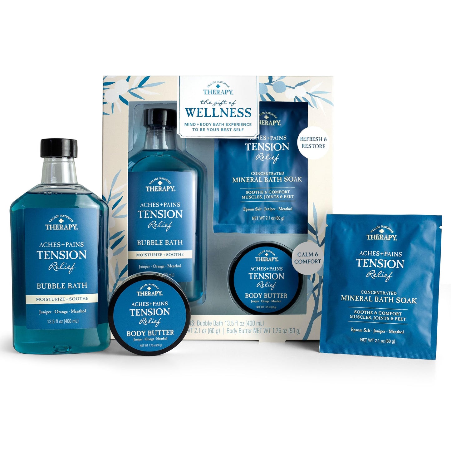 Village Naturals Therapy, 3-Piece Wellness Spa Gift Set, Cedar Citrus Scent