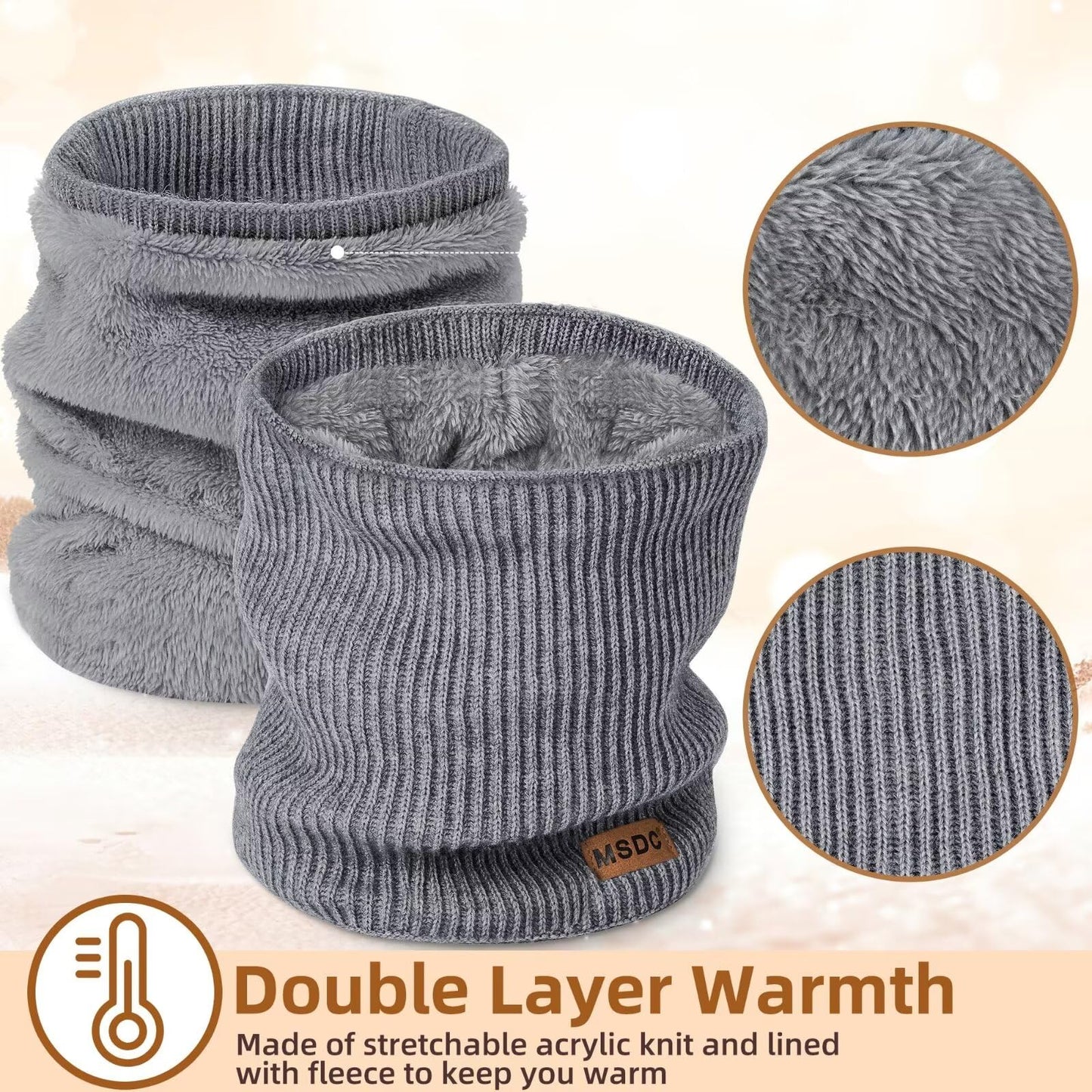 Winter Thermal Fleece Neck Gaiters - 3 Pack