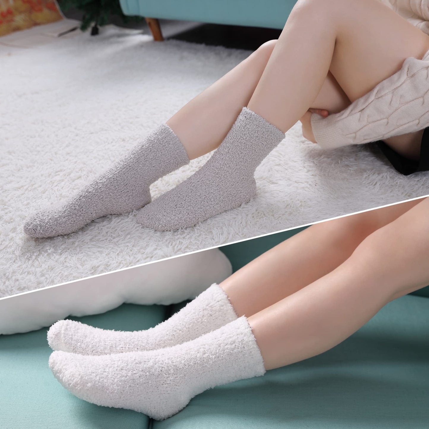 Women's Fuzzy Cloud Socks (5 Pairs)