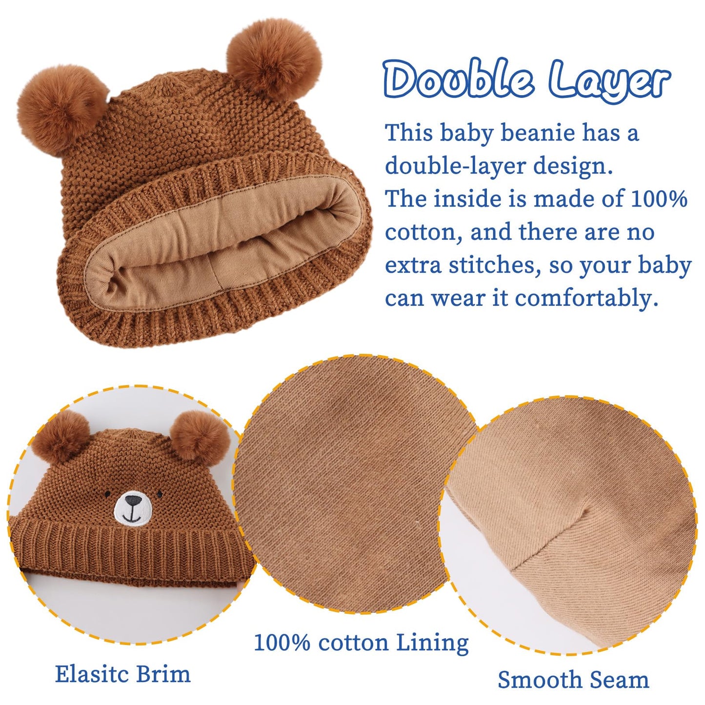 Baby Bear Beanie with Mittens