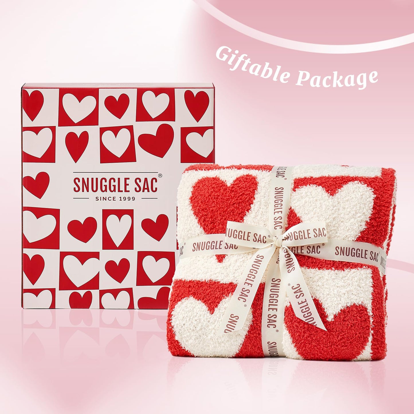 Heart Checker Pattern Throw Blanket