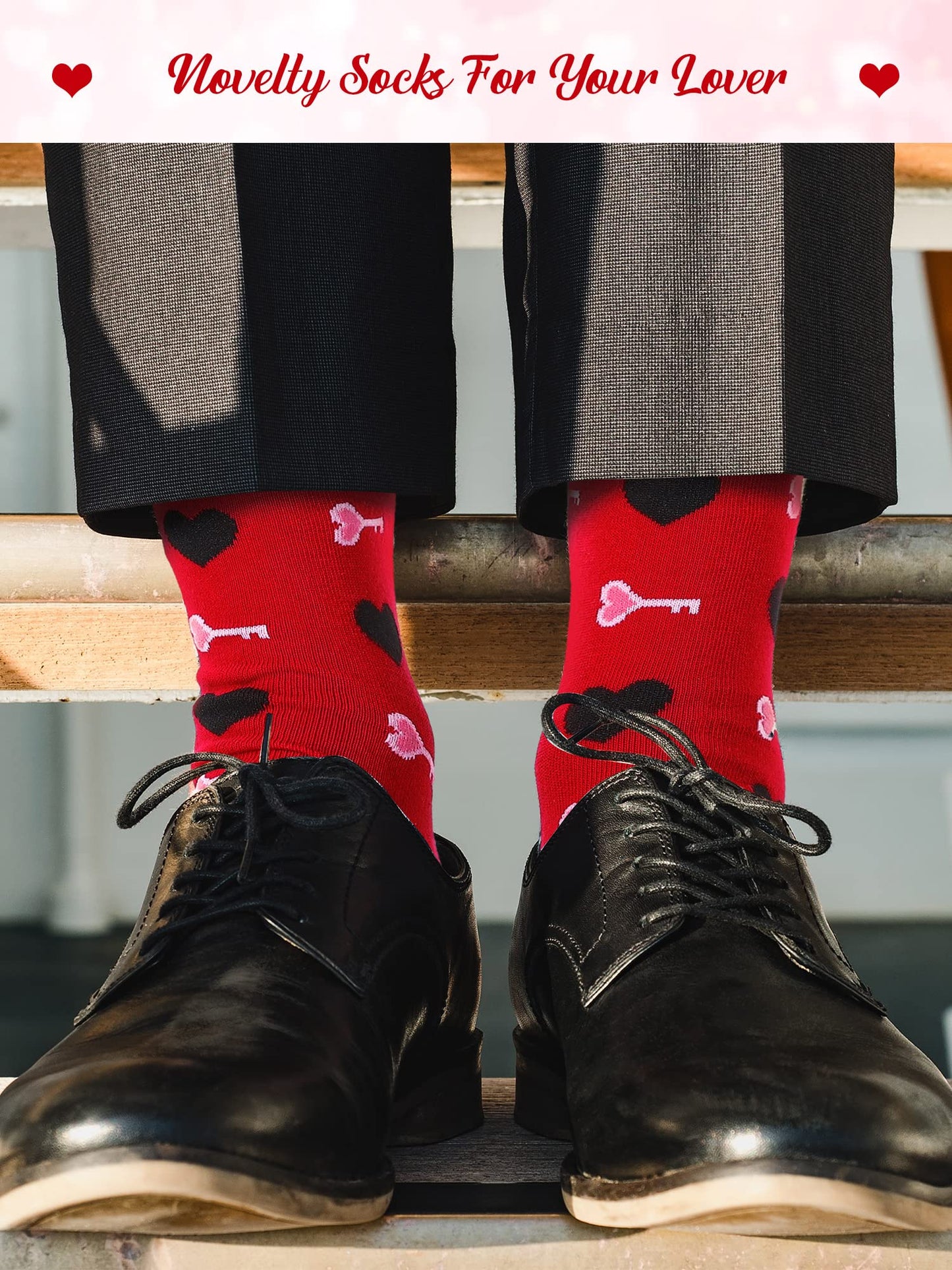 Valentine's Day Socks for Men - 6 Pairs