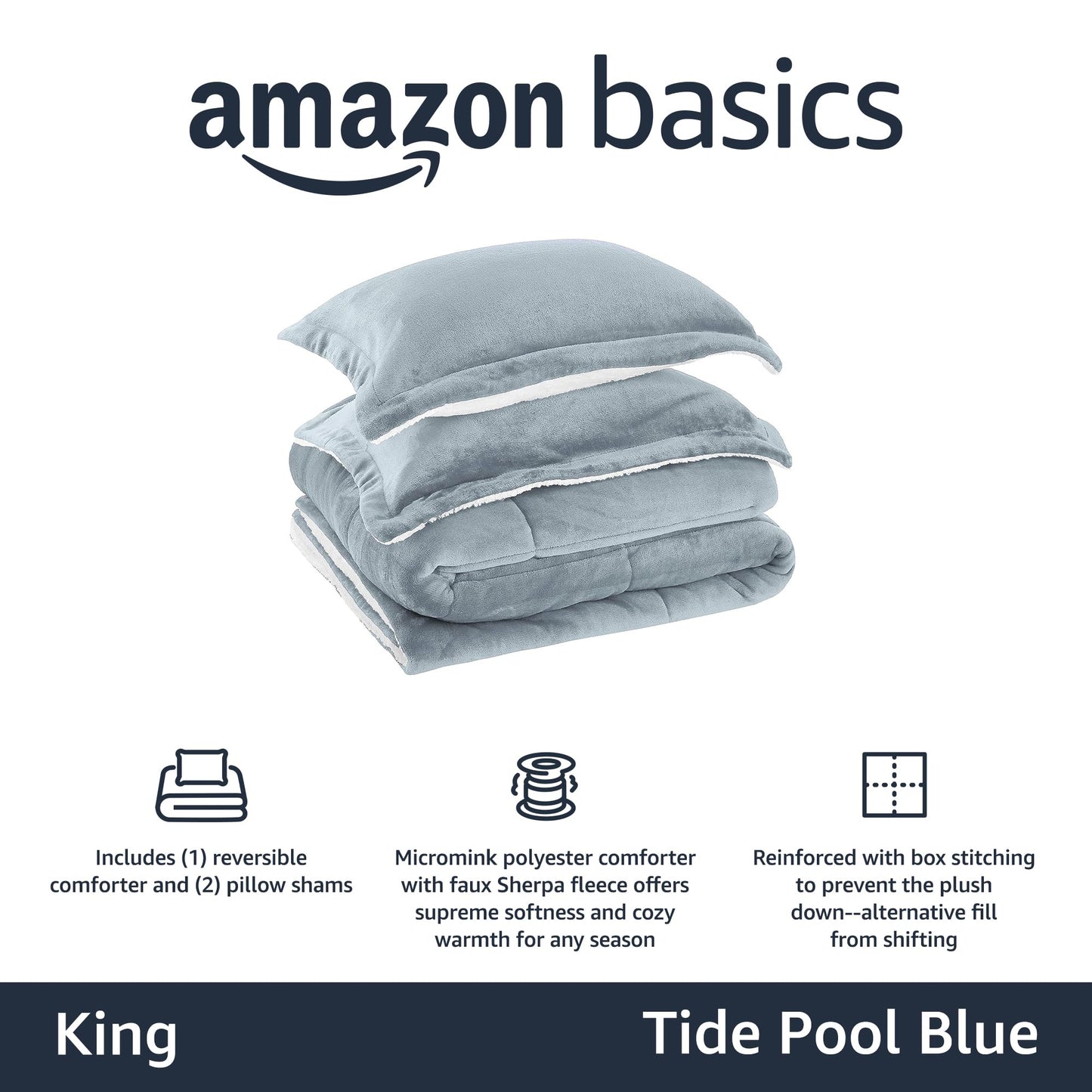 Micromink Sherpa Comforter and Pillowcase Set - 3 Piece
