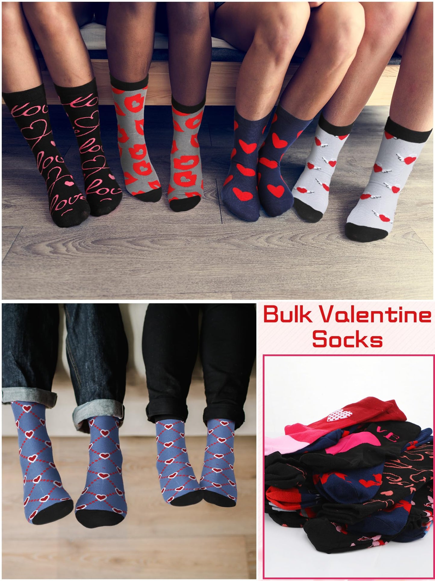 Men's 60 Pair Valentine's Day Socks