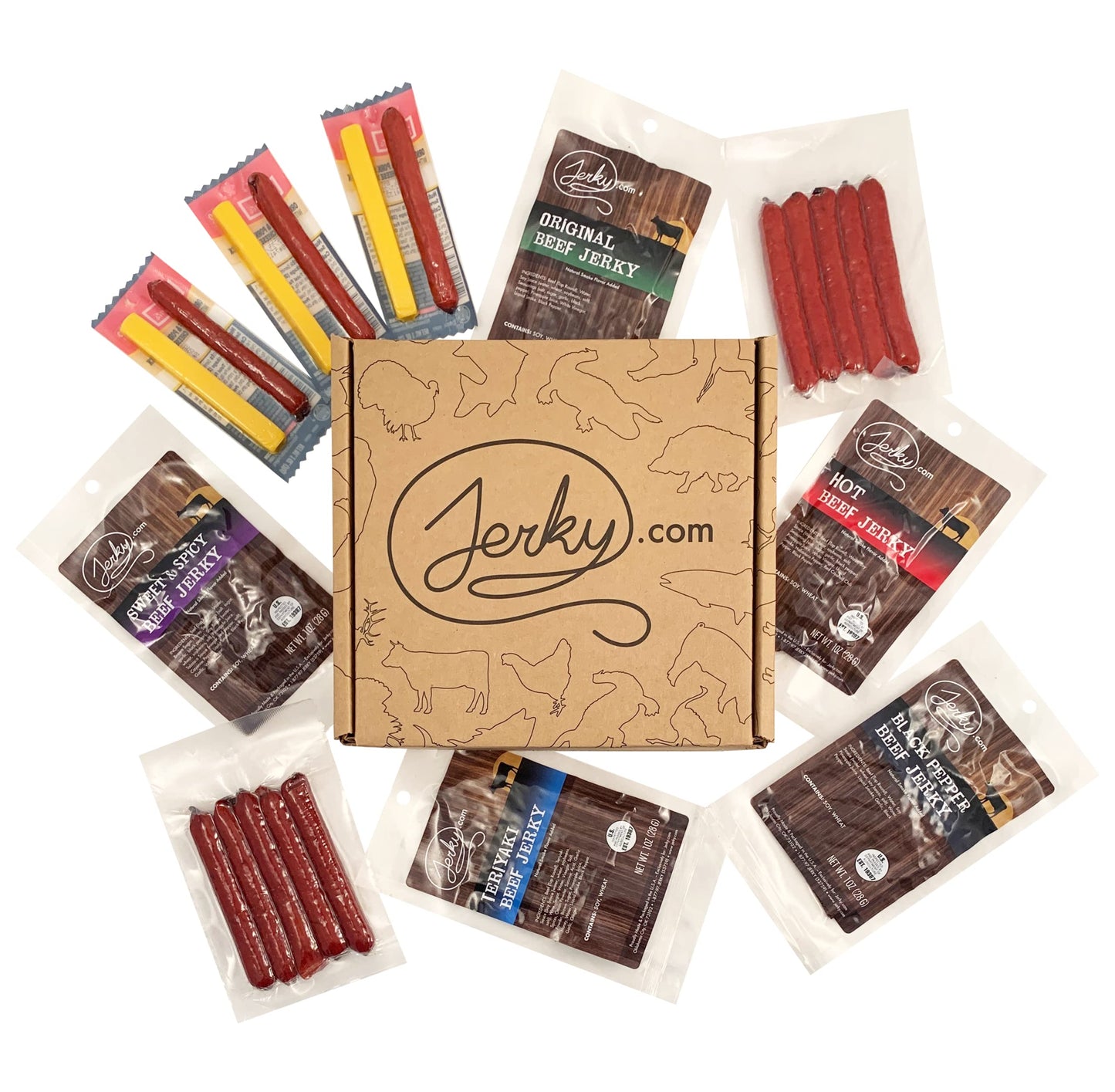 Beef Jerky & Cheese Gift Box Set - 21 Pieces