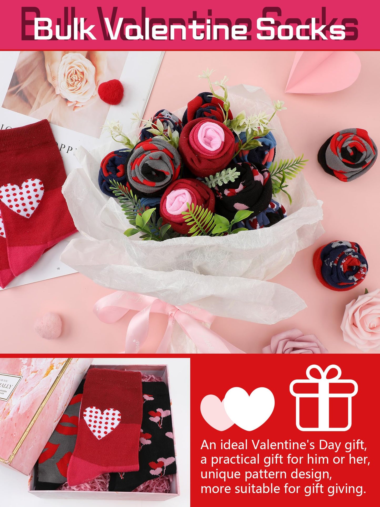 Men's 60 Pair Valentine's Day Socks