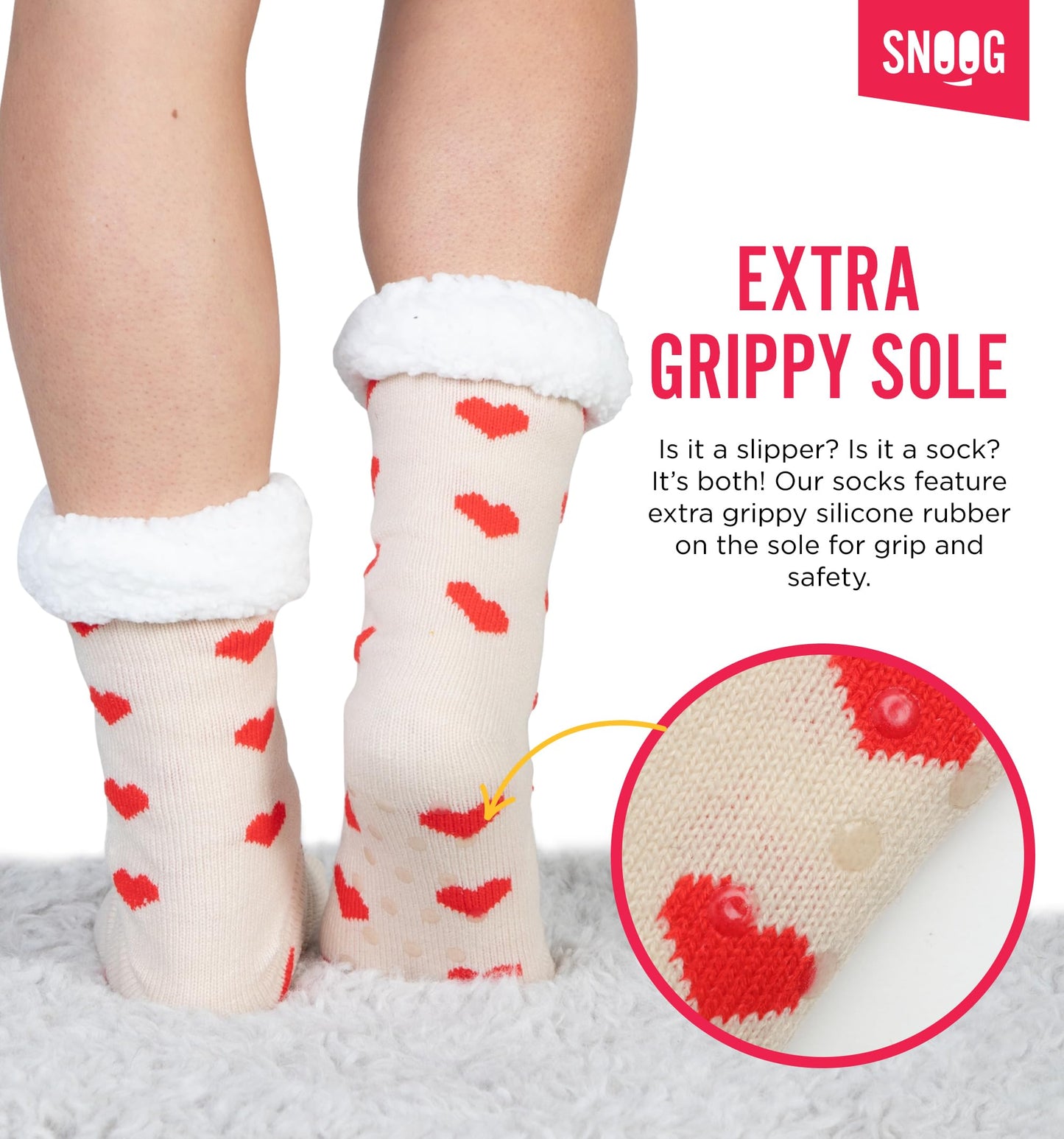 Women's Thick Fleece Lined Heart Socks