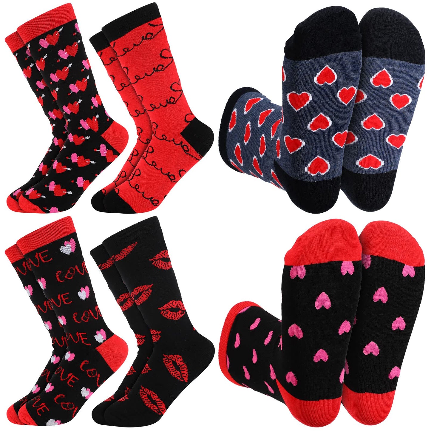 Men's Valentine Socks - 6 Pack